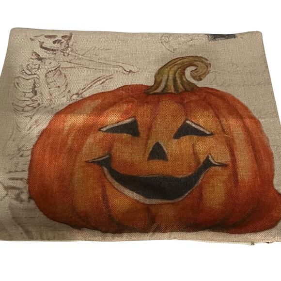 Set of 2 Throw Pillow Covers 16x16 Halloween Pumpkin & Abstract Candy Cactus - Picture 6 of 7